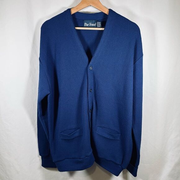 Par Four Vintage Golf Cardigan Sweater - Picture 1 of 10